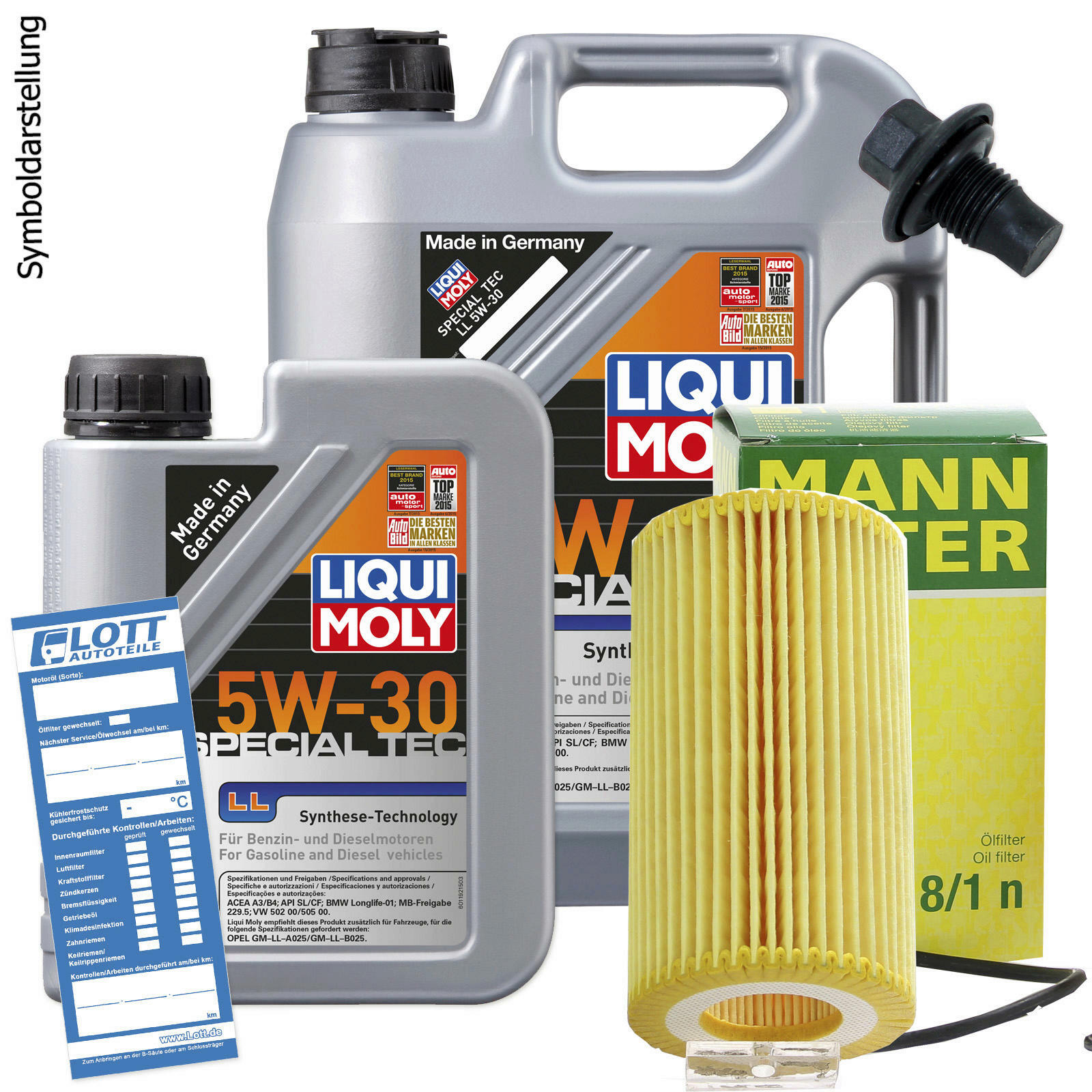 Ölwechsel Set 6L 5W30 Öl Motoröl LIQUI MOLY + MANN Ölfilter + Ablassschraube