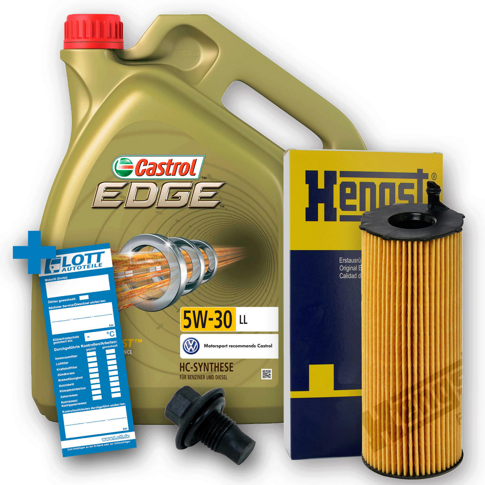 Ölwechsel Set Castrol Motoröl + Hengst Ölfilter