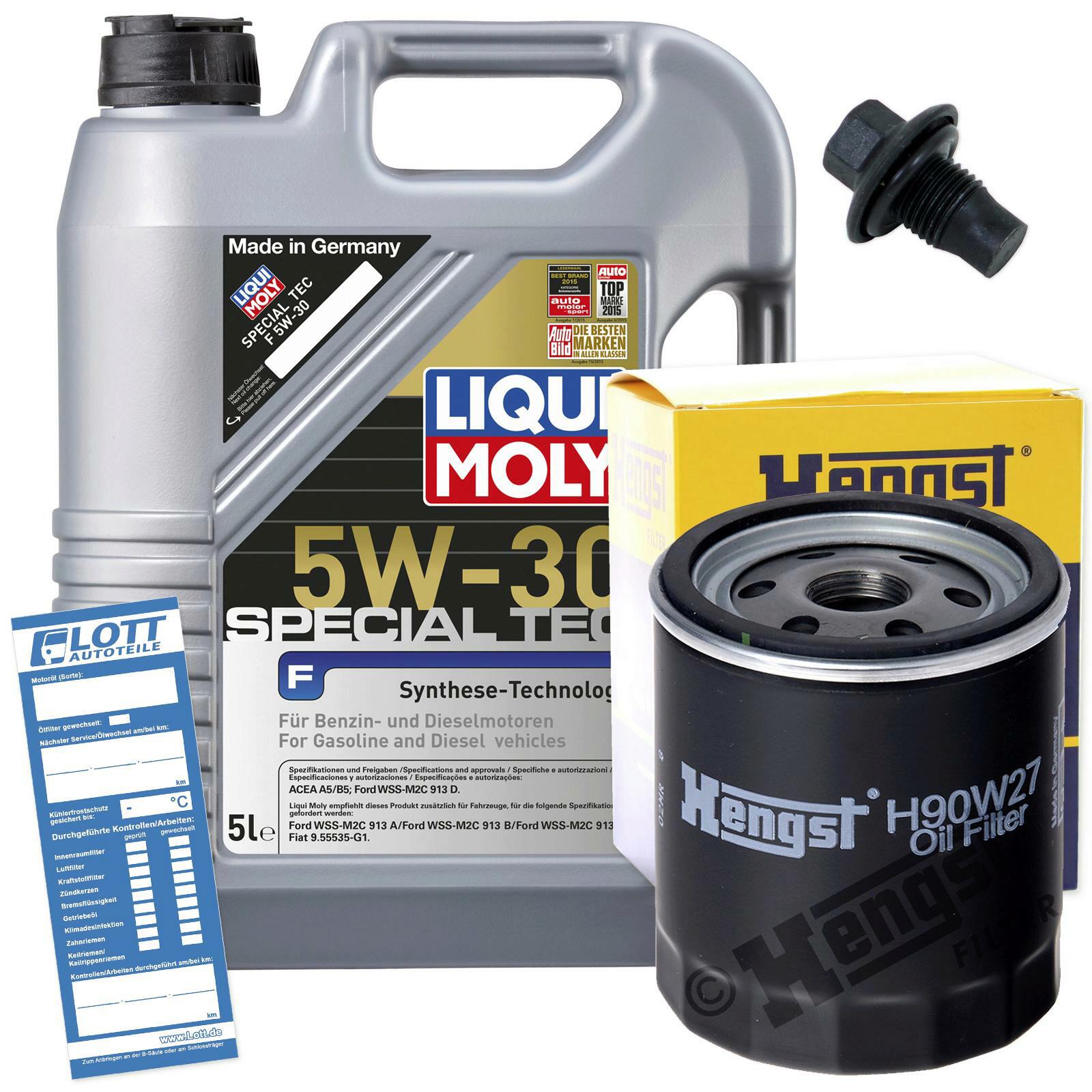 Ölwechsel Set 5L 5W30 Öl Motoröl LIQUI MOLY + HENGST Ölfilter + Ablassschraube