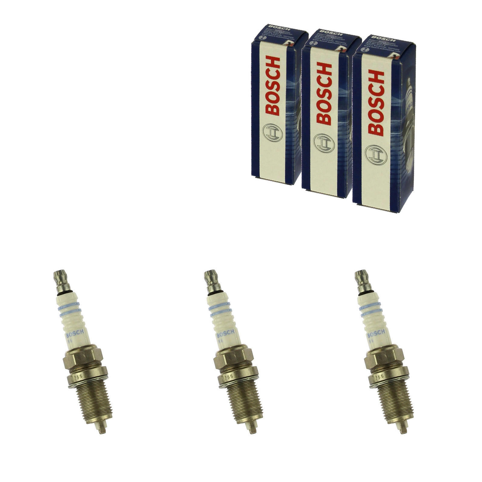 3x BOSCH Zündkerze Zuendkerze Nickel Set / 0 242 229 699 / 3-Zylinder