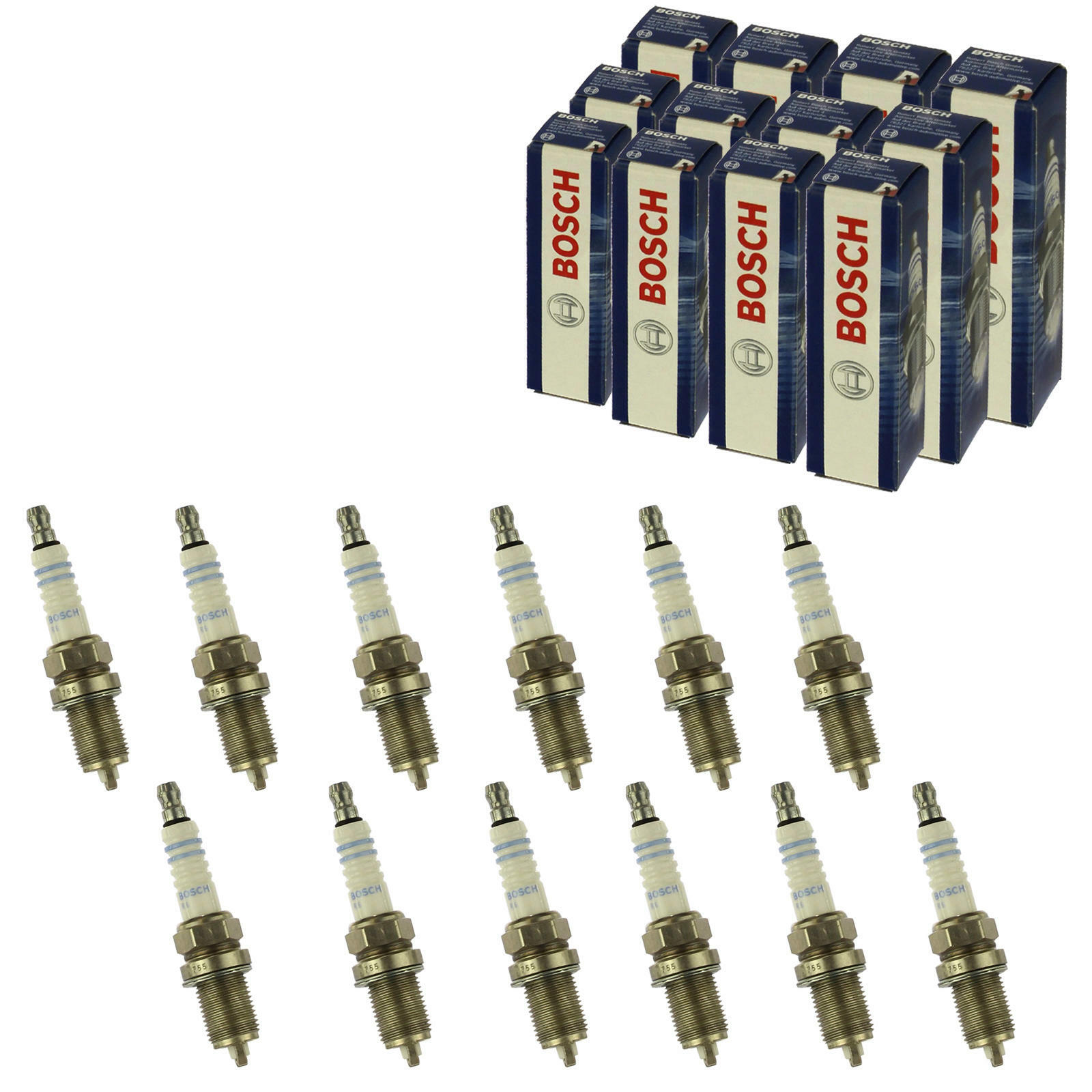 12x BOSCH Zündkerze Zuendkerze Iridium Set / 0 242 236 571 / 12-Zylinder