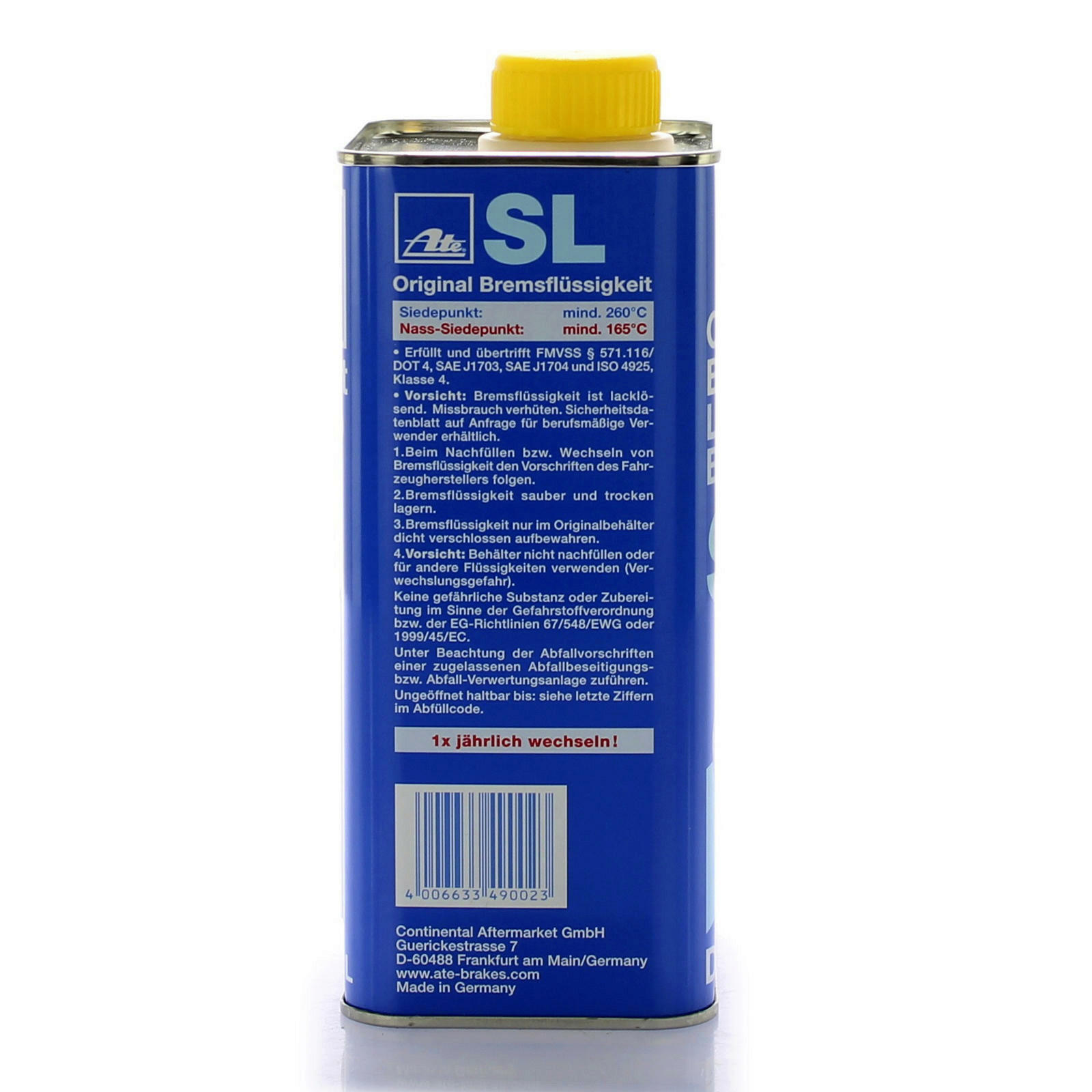 4x ORIGINAL ATE Bremsflüssigkeit Brake Fluid SL DOT4 1 Liter // 03.9901-...
