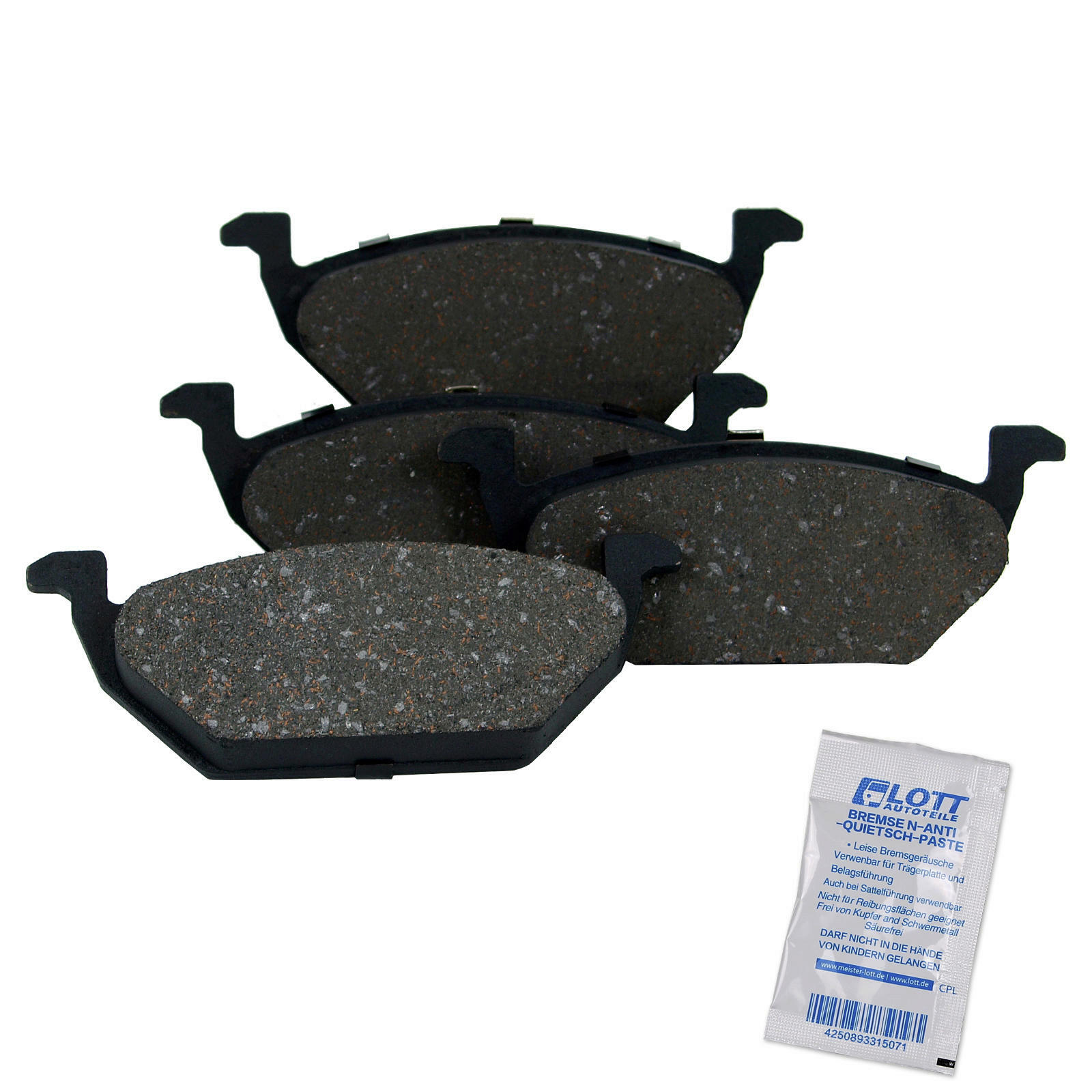 Bel&auml;ge Bremsbelagsatz Kl&ouml;tze vorne VW Golf 4 Polo 9N Audi A3 + Montagepaste