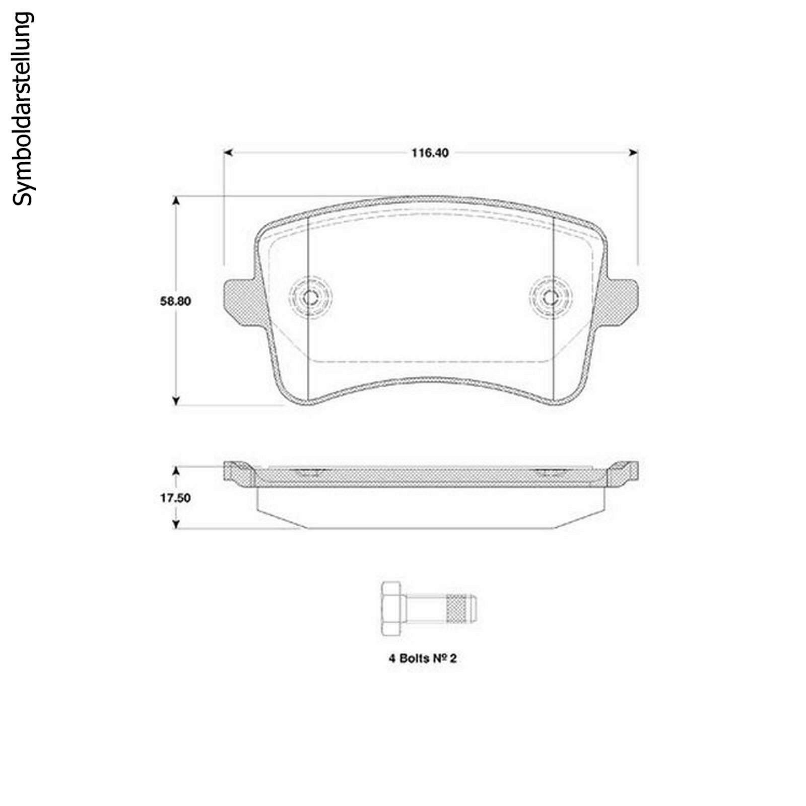 Bremsbeläge Bremsbelagsatz Klötze hinten Audi A4 + Avant 8K + Montagepaste