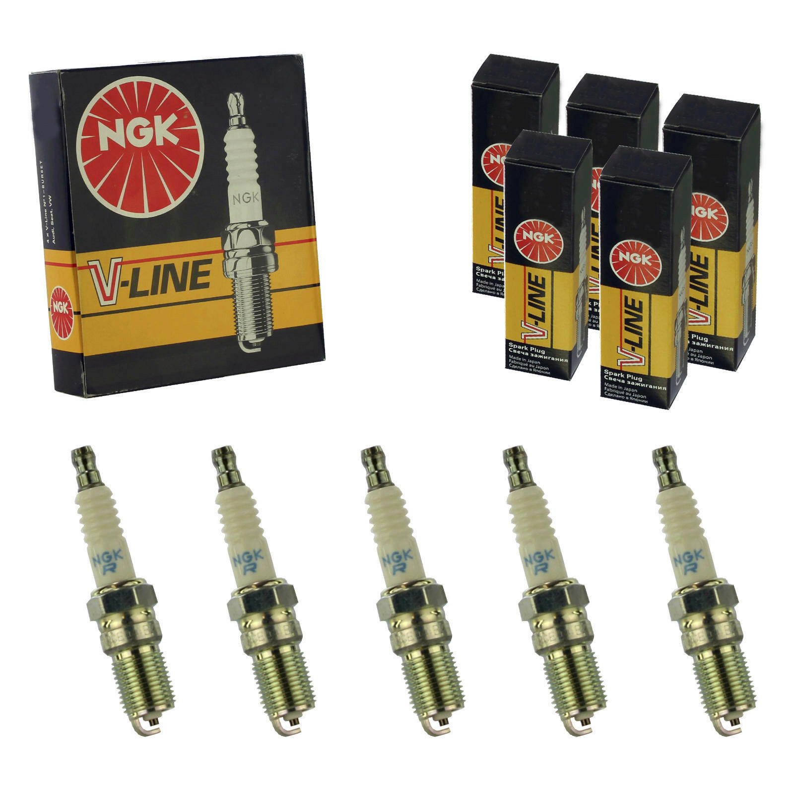 5x Original NGK Zündkerze passend passend für VW LUPO I (6X1, 6E1) 1.0 ALL,AER 3172