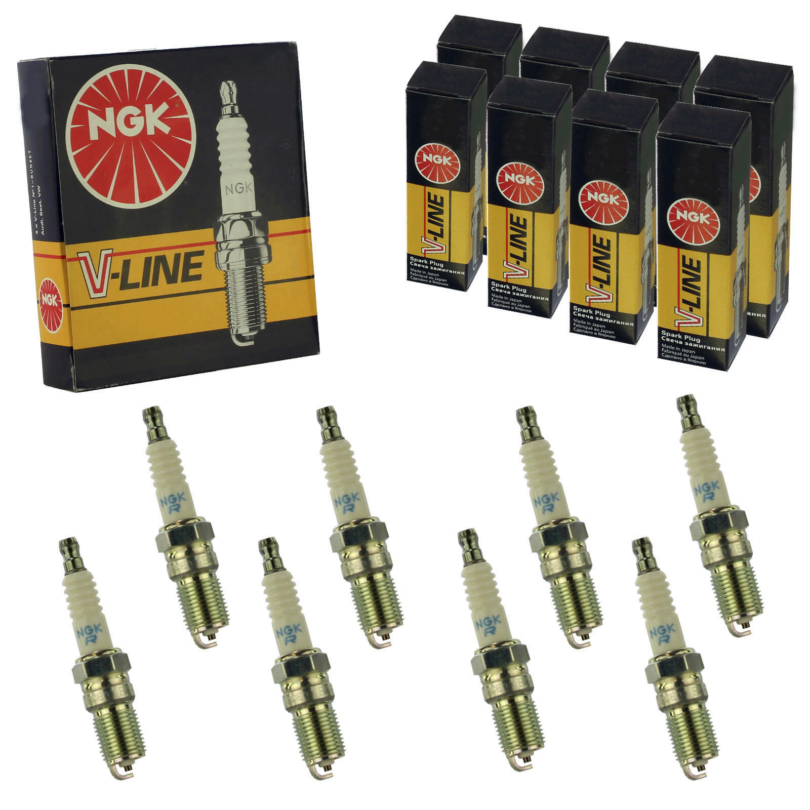 8x NGK Zündkerze Zuendkerze ILFR6A Set // 3588 / 8-Zylinder