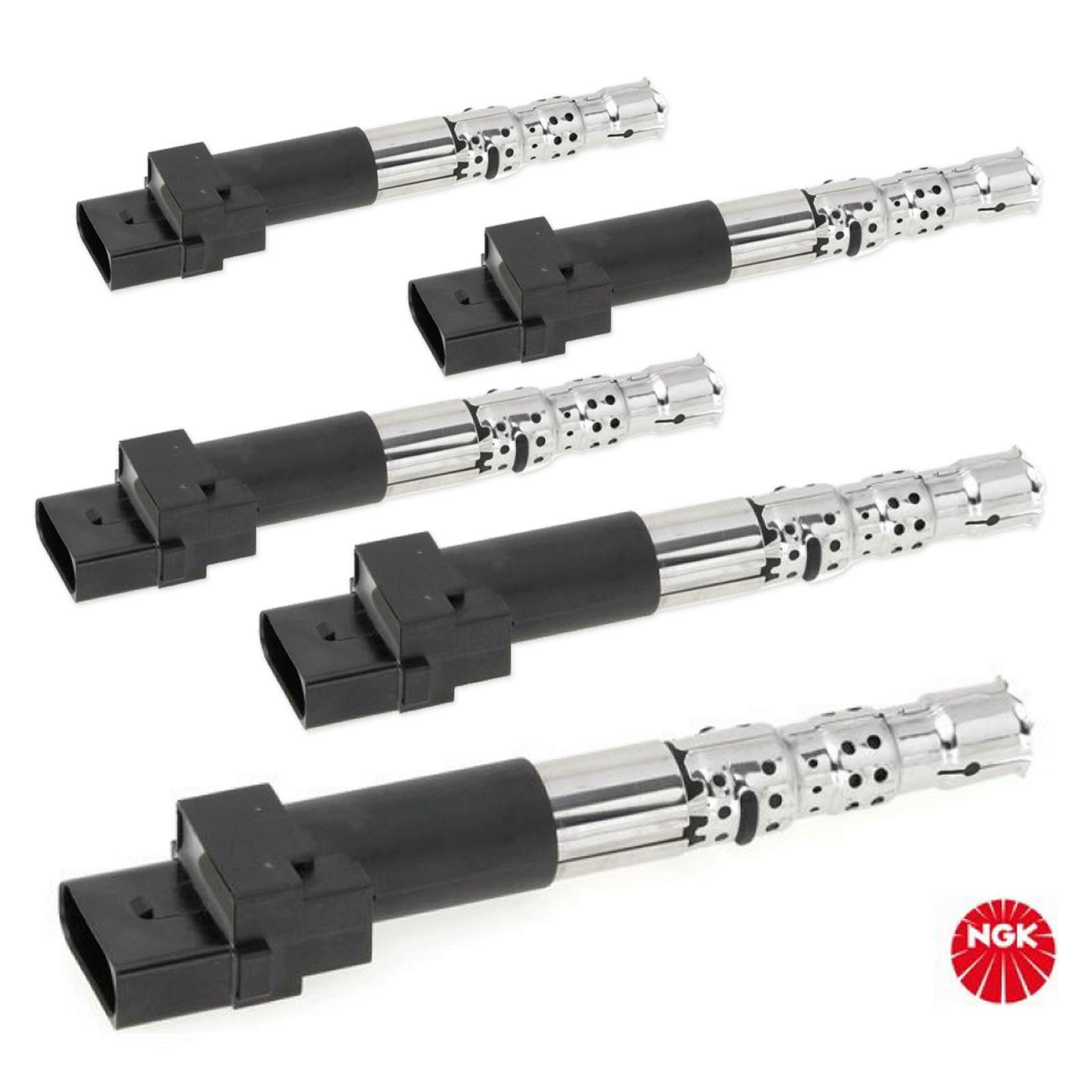 5x Original NGK Zündspule Zündmodul Zündeinheit Zuendspule U5011 4-polig / 48035