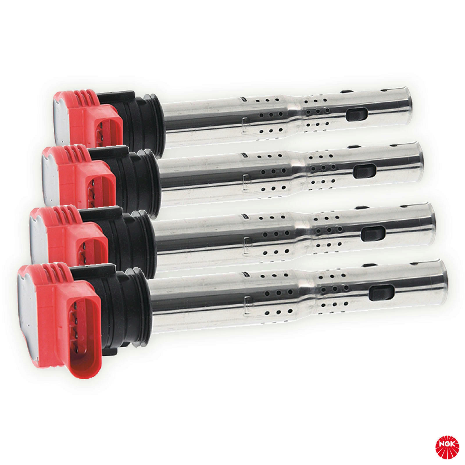 4x NGK Zündspule 4-polig U5014 passend für Audi A4 A5 A6 A8 Q7 R8 S4 S5 FSI TFSI