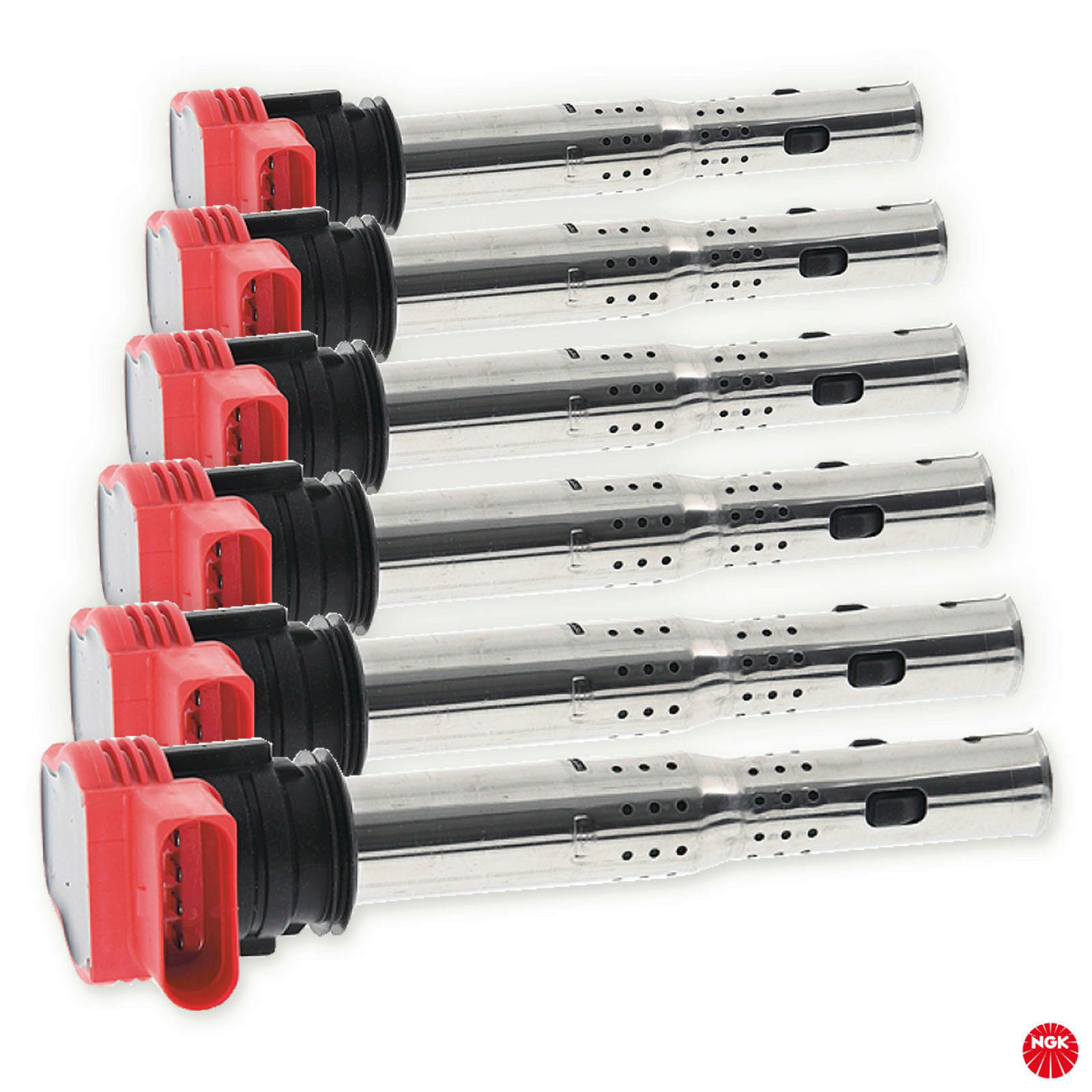 6x NGK Zündspule 4-polig U5014 passend für Audi A4 A5 A6 A8 Q7 R8 S4 S5 FSI TFSI