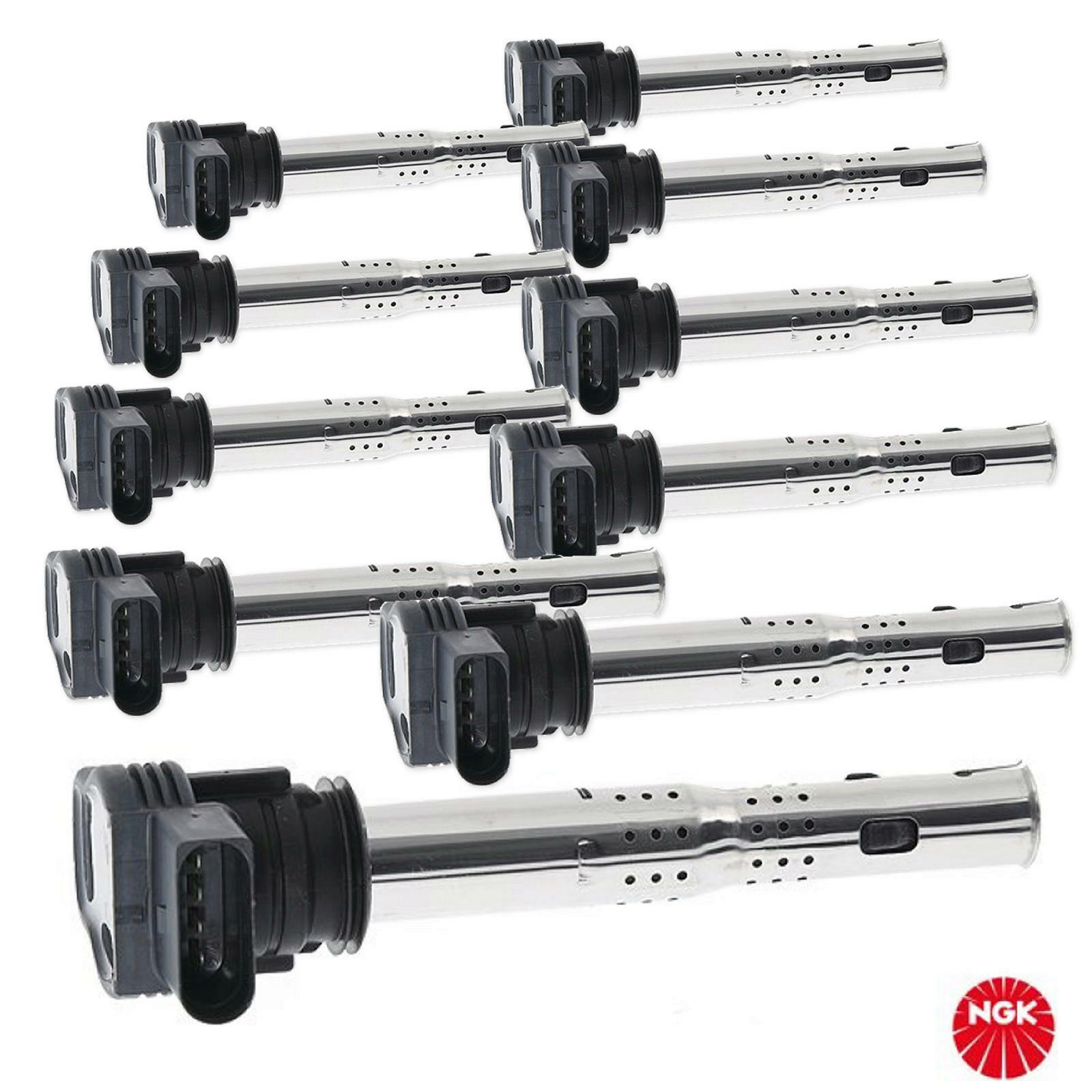 10x Original NGK Zündspule Zuendspule Zündung U5015 4-polig passend für Lamborghini Audi