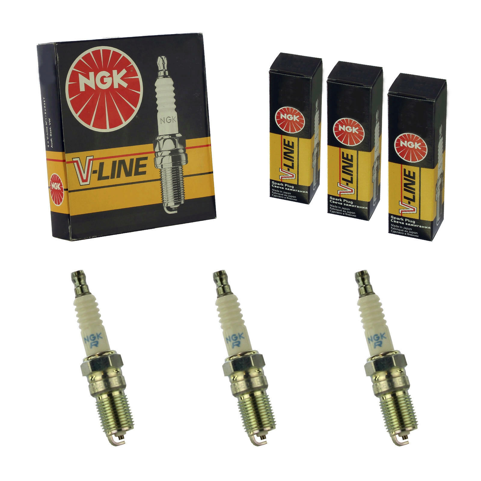 3x Original NGK Zündkerze passend passend für TOYOTA AYGO B1 1.0 KGB10,KGB10R 1KR-FE
