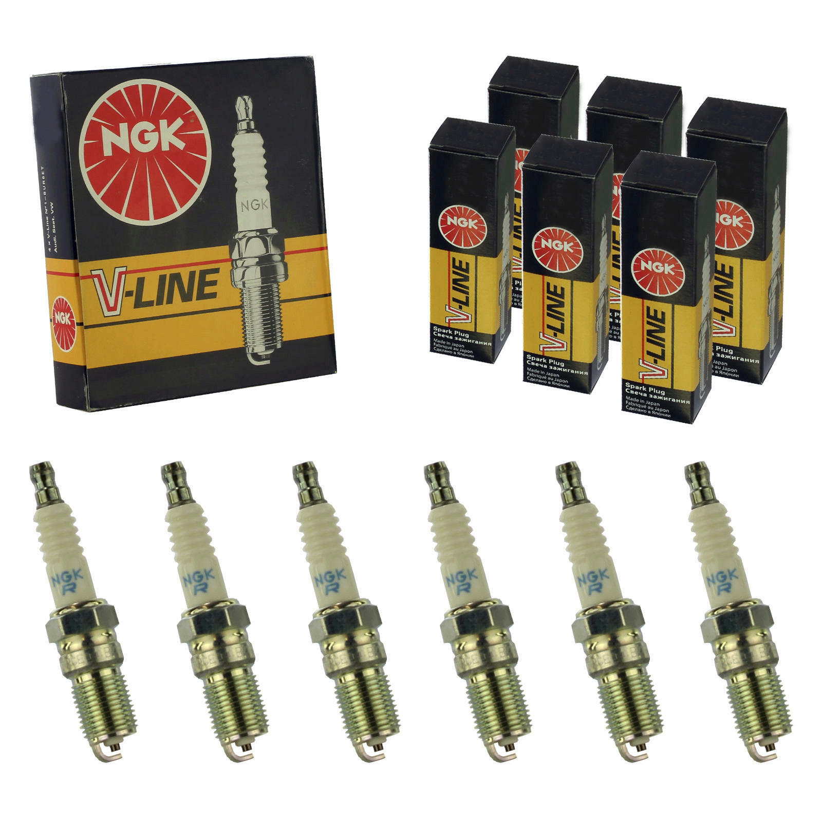 6x NGK Zündkerze Zuendkerze BKR5EK Set // 7956 / 6-Zylinder