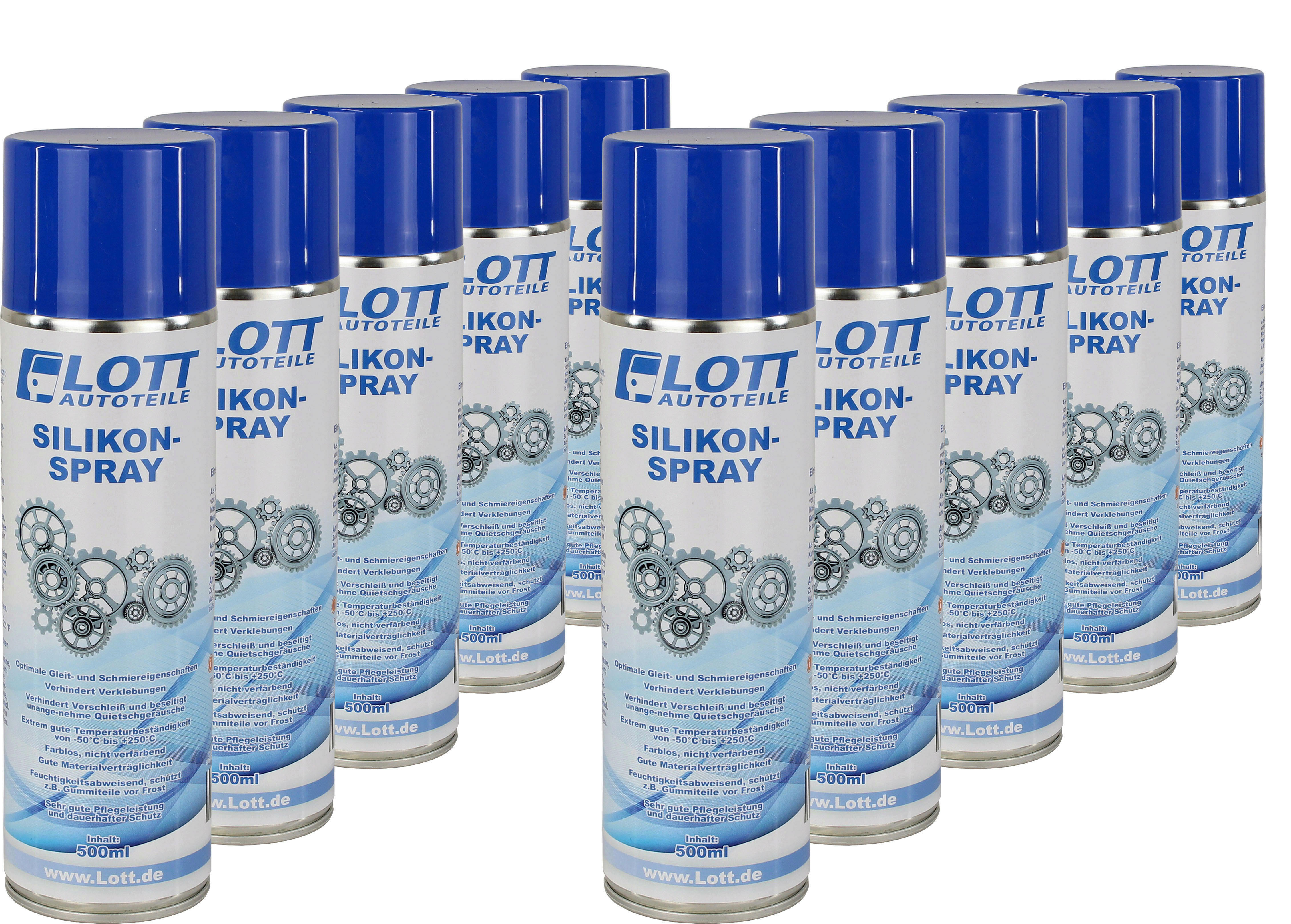 10x Lott Silikonspray 500ml / Silikon Spray Schmierstoff Siliconespray