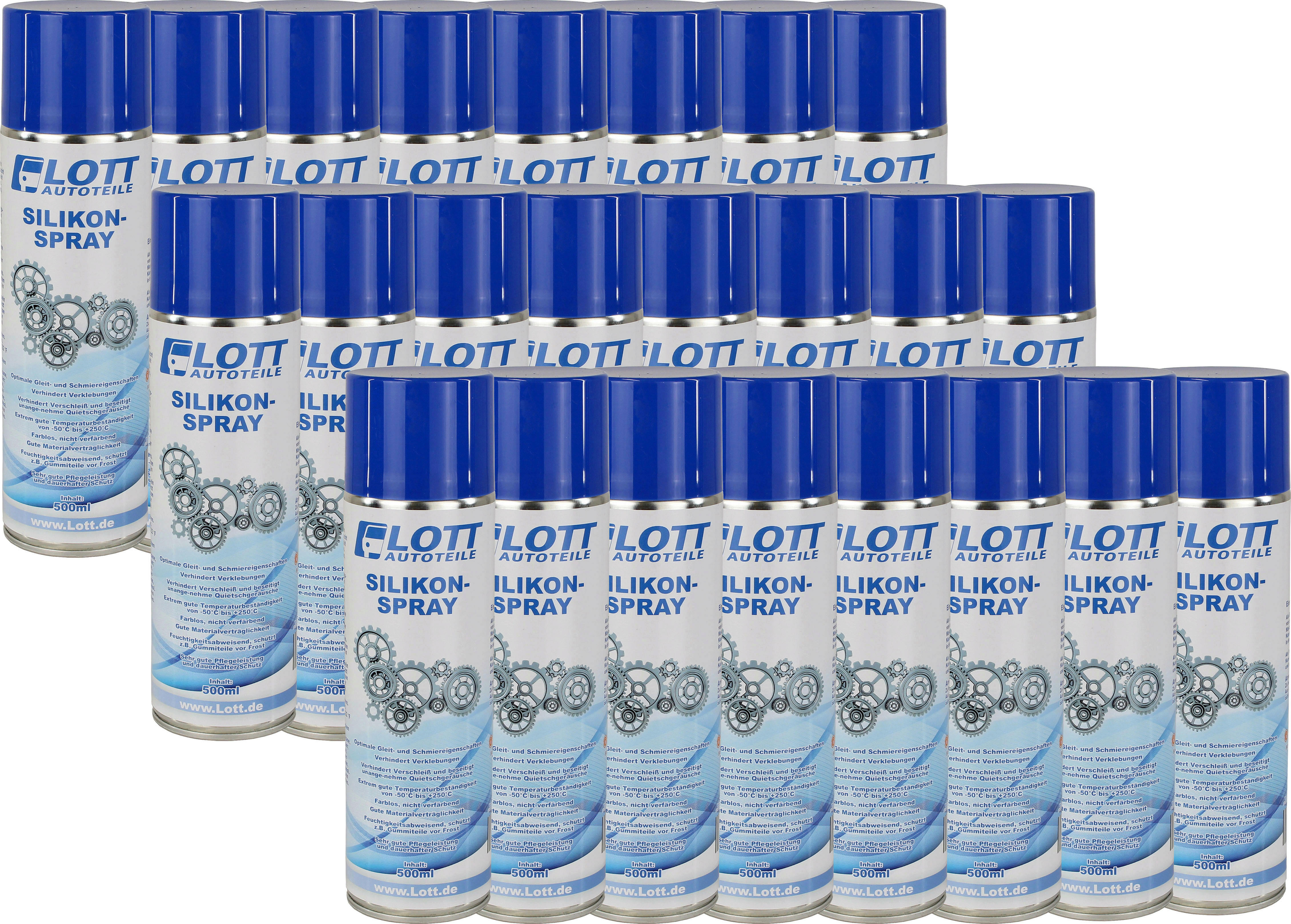 24x Lott Silikonspray 500ml / Silikon Spray Schmierstoff Siliconespray