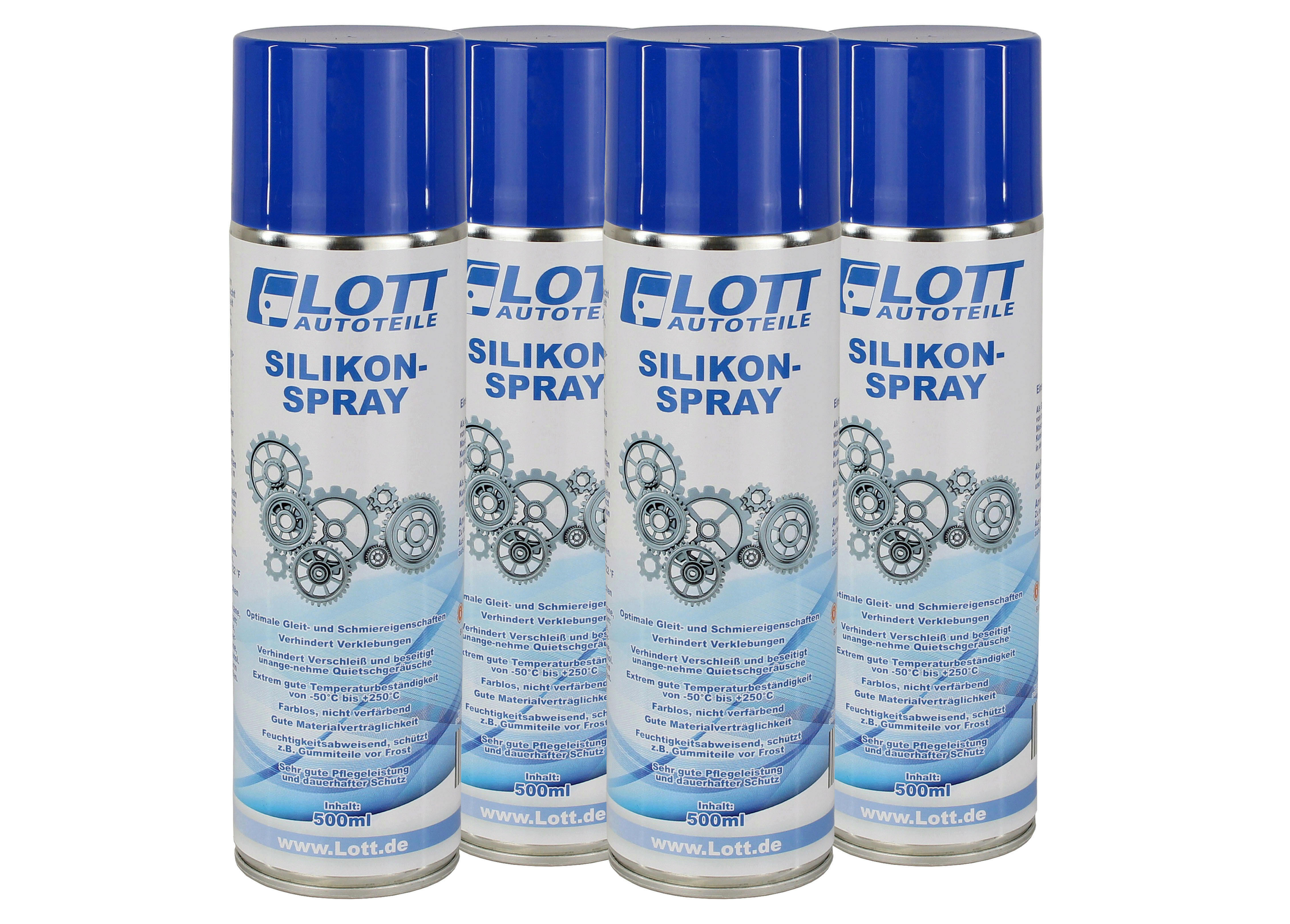 4x Lott Silikonspray 500ml / Silikon Spray Schmierstoff Siliconespray