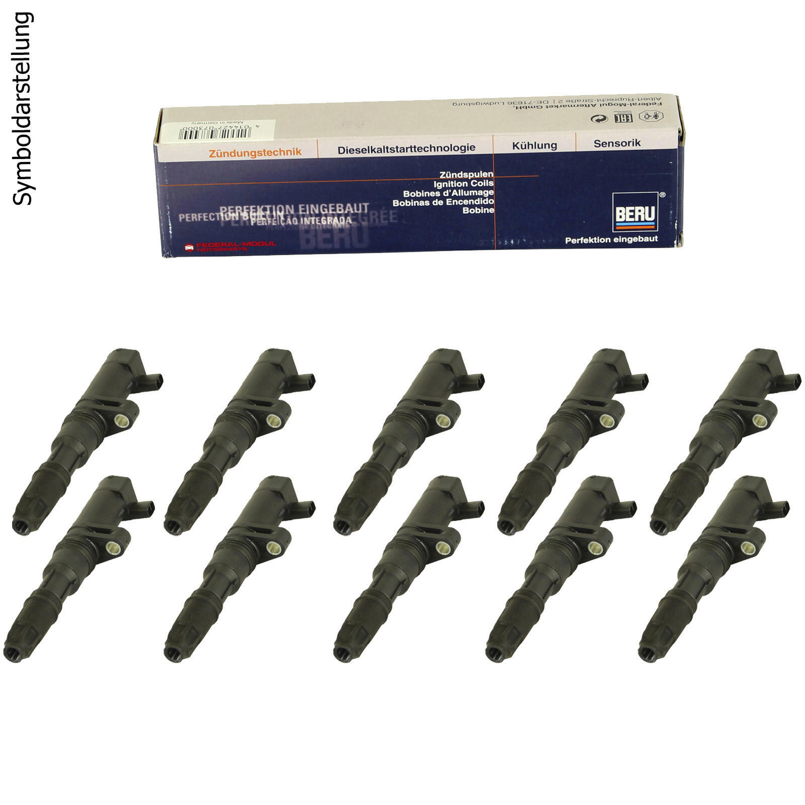 10x BERU Zündspule Zuendspule Zündeinheit 10-Zylinder // ZSE033