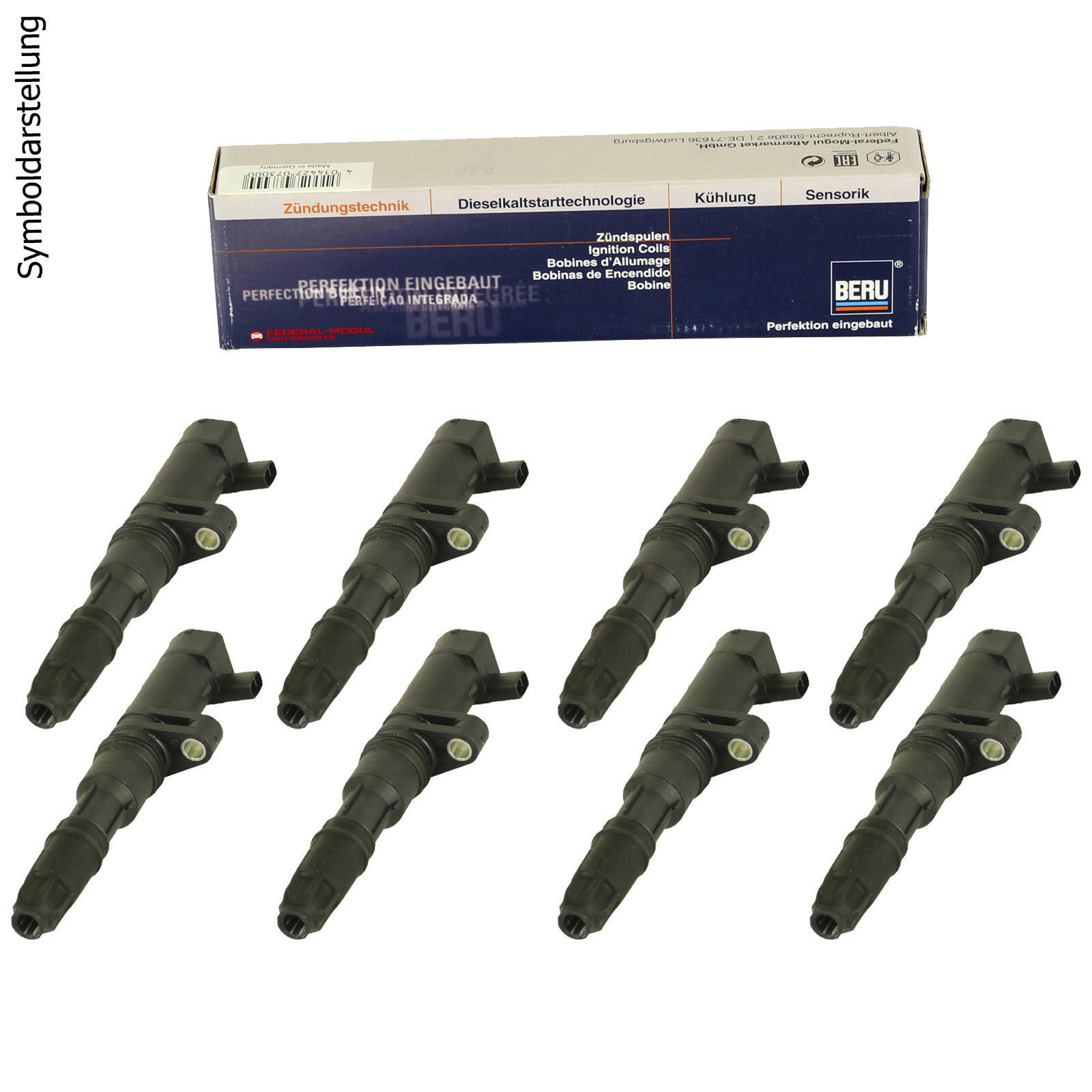 8x BERU Zündspule Zuendspule Zündeinheit 8-Zylinder // ZSE033
