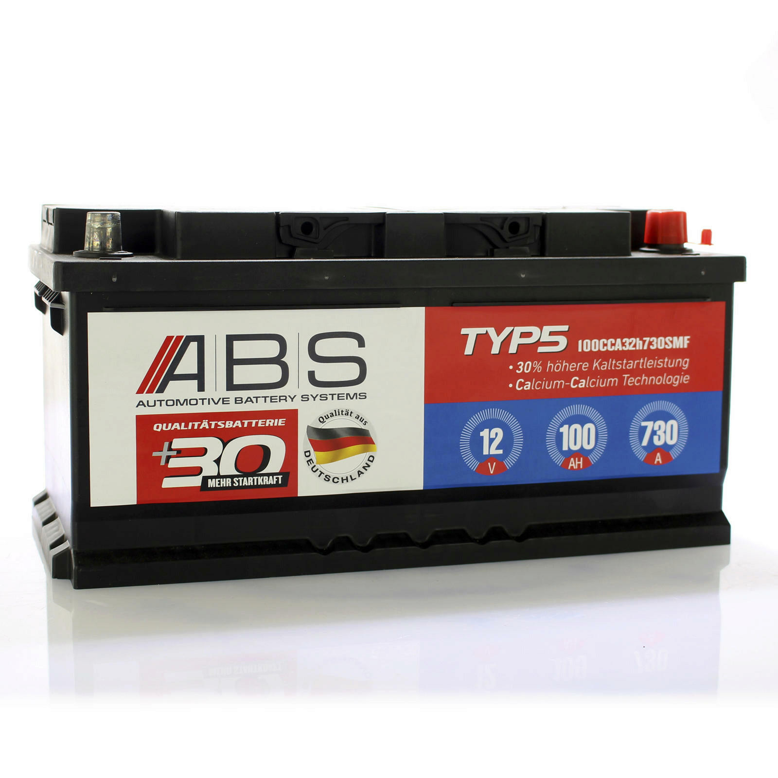 ABS Starterbatterie wartungsfrei 12 Volt 100 AH