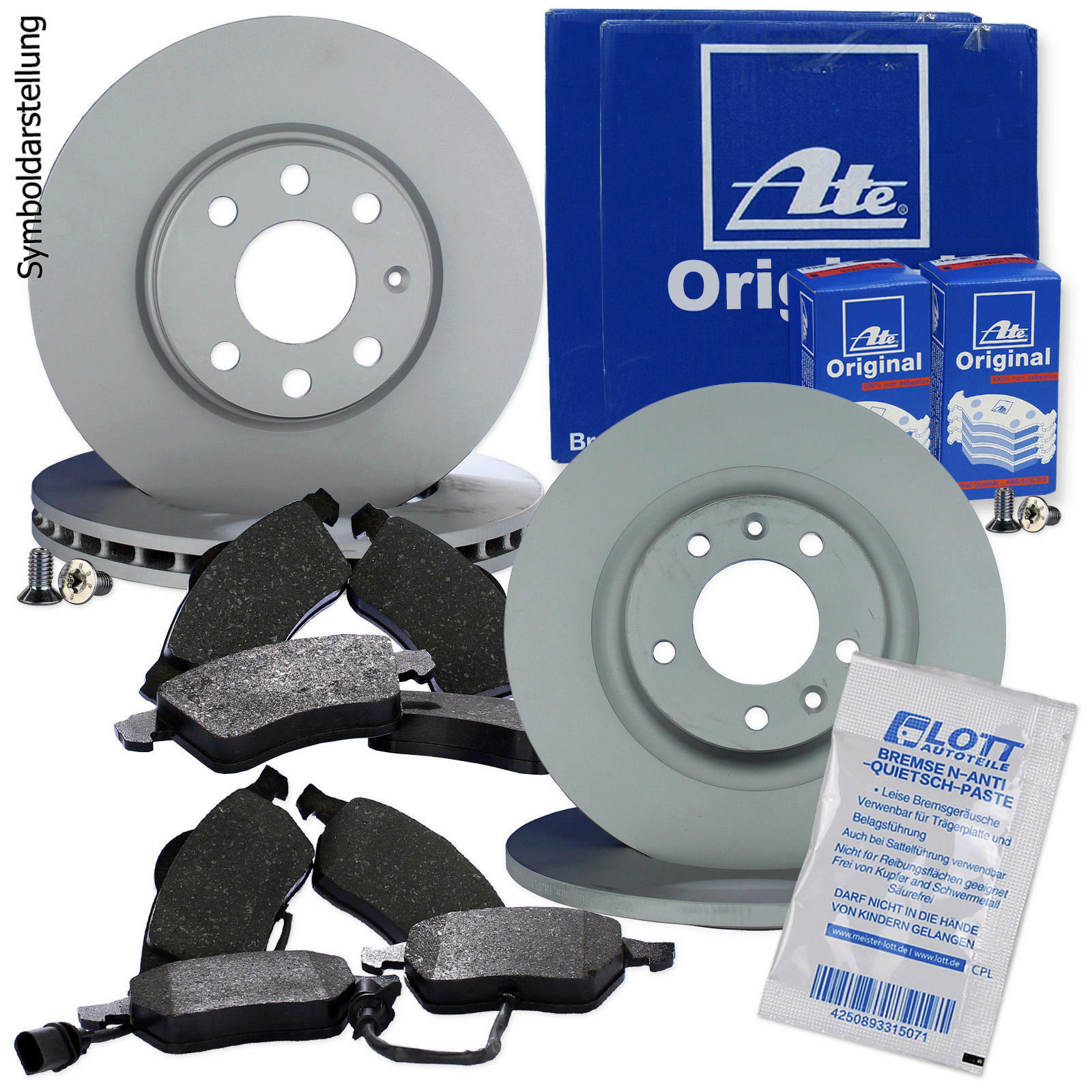 4x BREMSSCHEIBE+BREMSBELÄGE+BREMSBACKEN VORNE+HINTEN MERCEDES BENZ 190-ER W201
