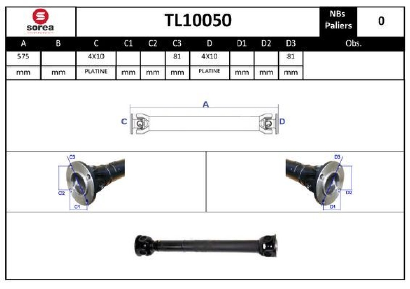 EAI Propshaft, axle drive