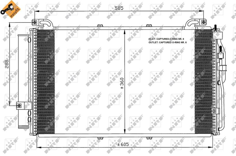 NRF Condenser, air conditioning EASY FIT