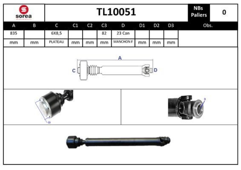 EAI Propshaft, axle drive