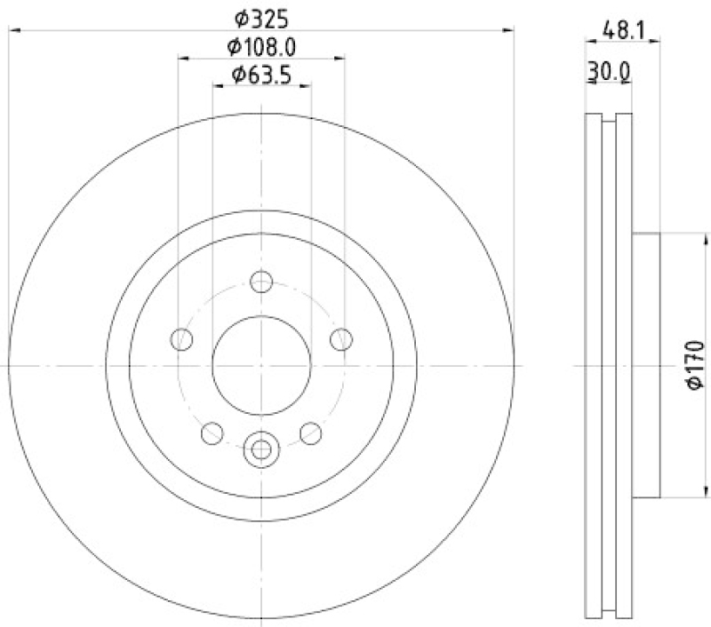 2x HELLA Brake Disc PRO High Carbon