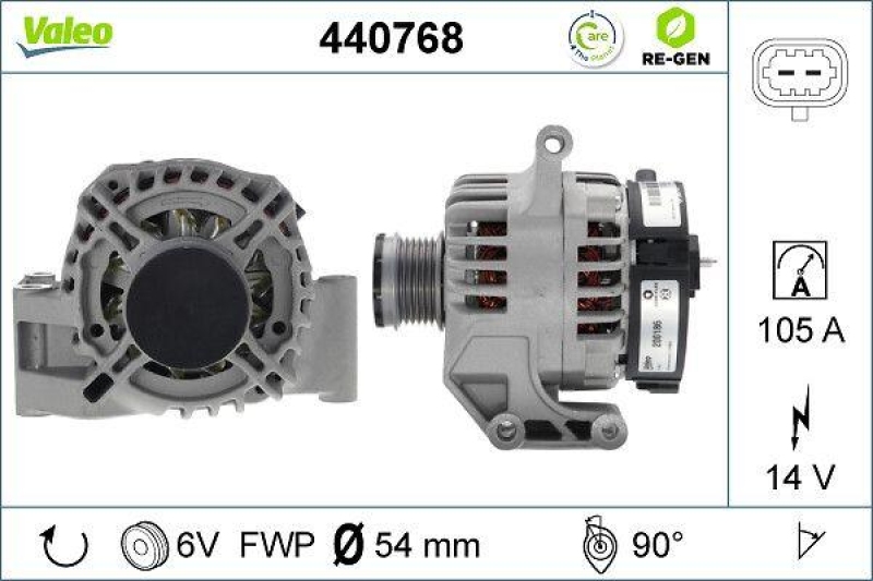 VALEO Alternator VALEO RE-GEN REMANUFACTURED