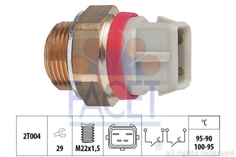 FACET Temperature Switch, radiator fan Made in Italy - OE Equivalent