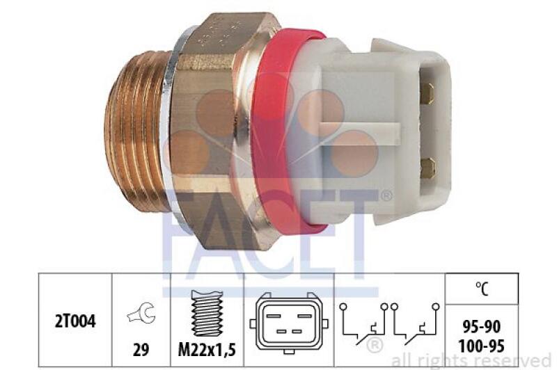 FACET Temperaturschalter, Kühlerlüfter Made in Italy - OE Equivalent