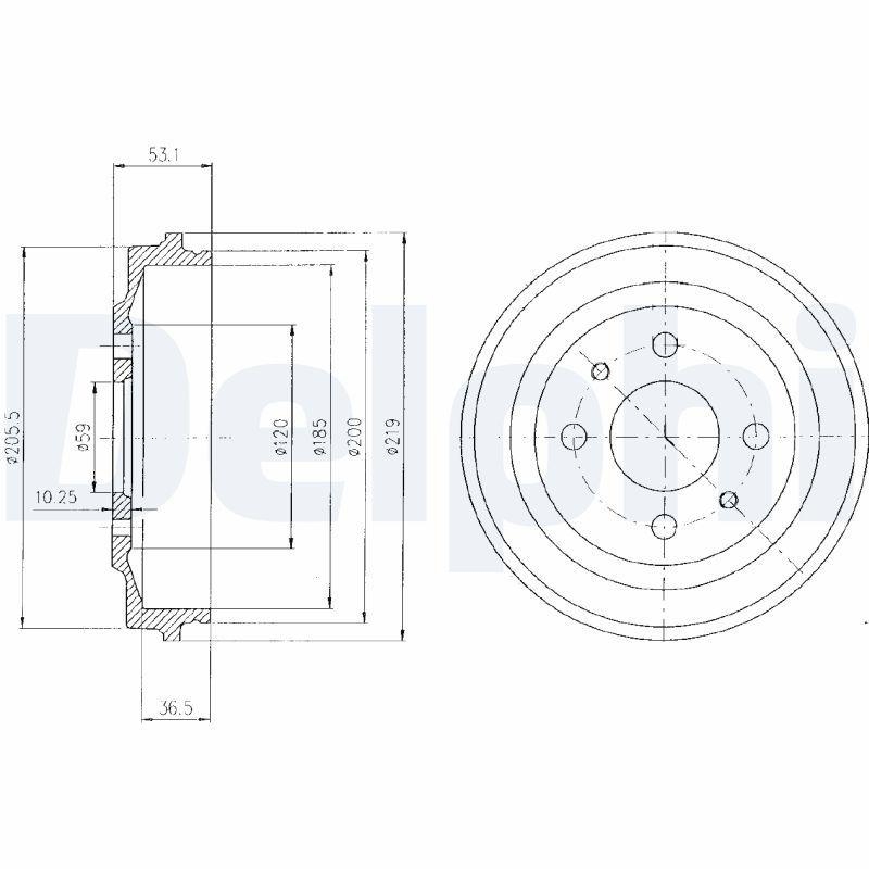 2x DELPHI Bremstrommel