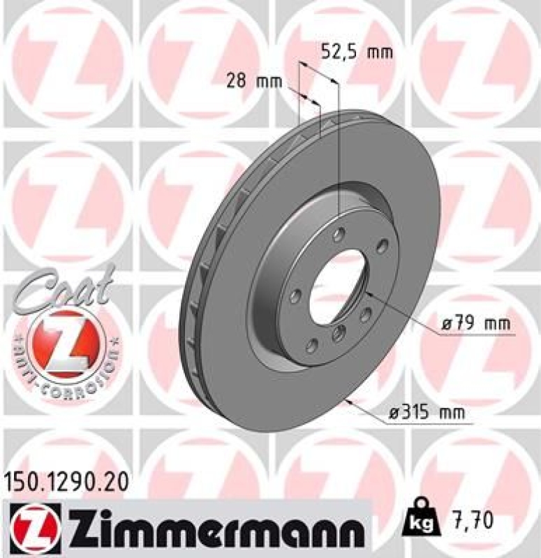 ZIMMERMANN Bremsscheibe COAT Z