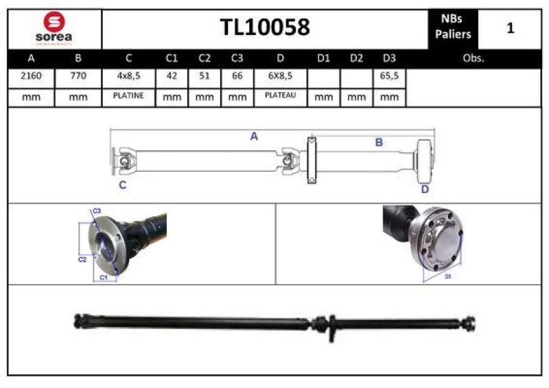 EAI Propshaft, axle drive