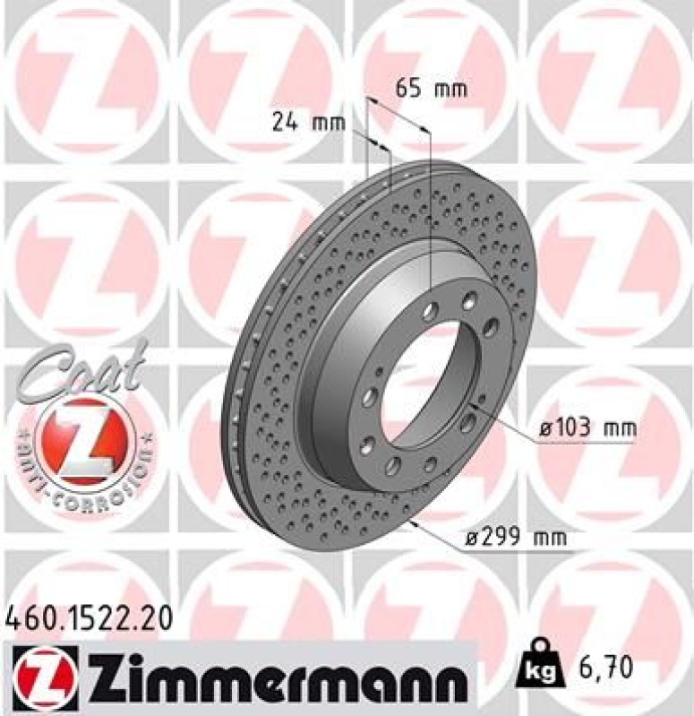 2x ZIMMERMANN Bremsscheibe COAT Z