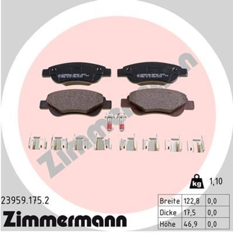 ZIMMERMANN Bremsbelagsatz, Scheibenbremse