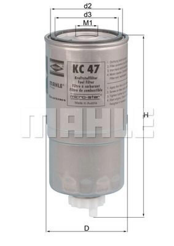 MAHLE Kraftstofffilter KC 47