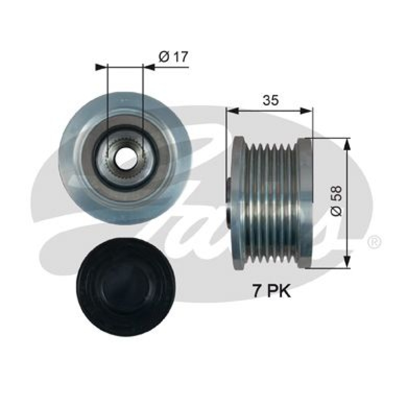 GATES Alternator Freewheel Clutch DriveAlign&reg;