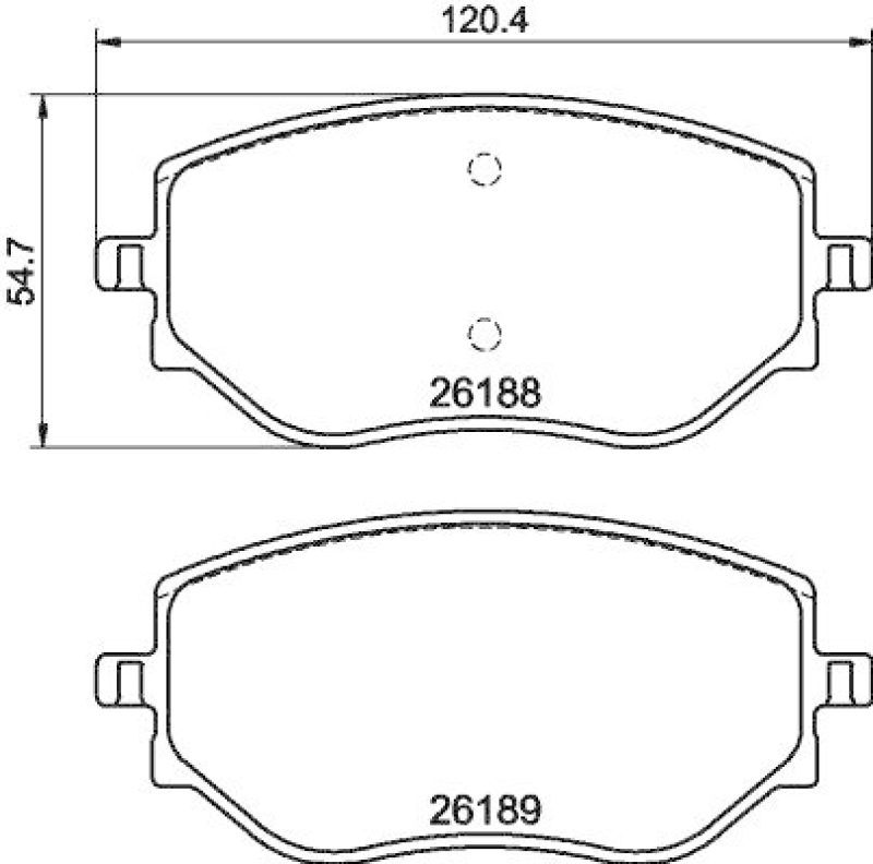 HELLA Bremsbelagsatz, Scheibenbremse 8DB355040-541