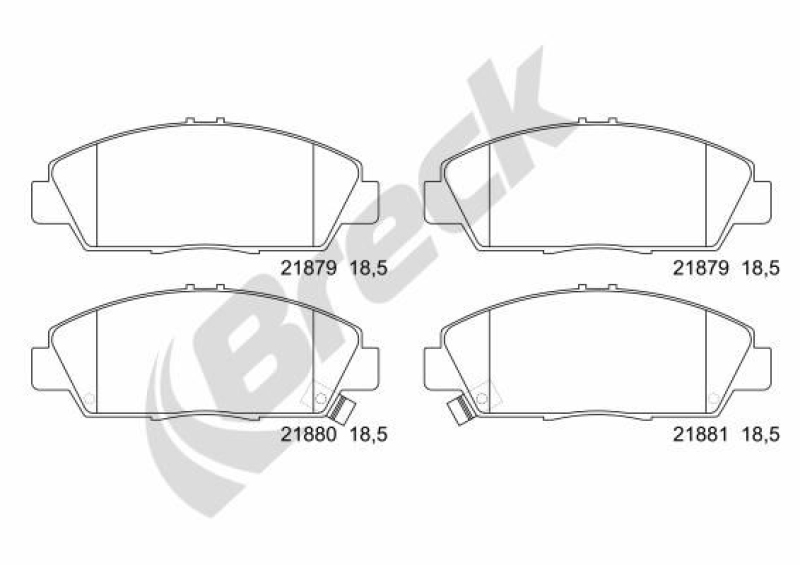 BRECK Bremsbelagsatz, Scheibenbremse