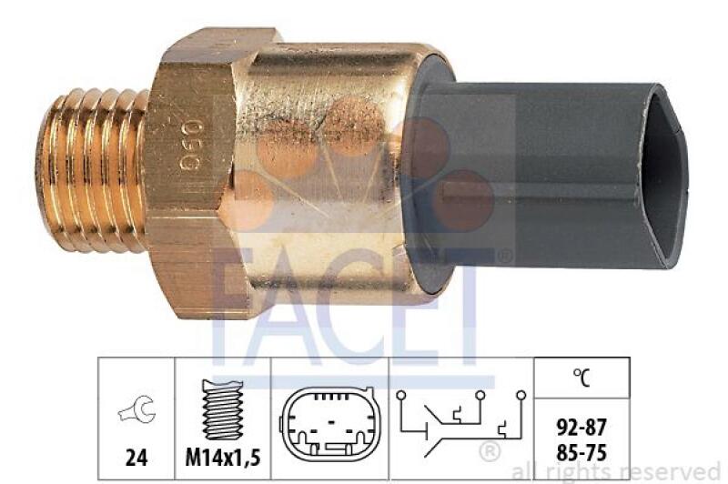 FACET Temperature Switch, radiator fan Made in Italy - OE Equivalent