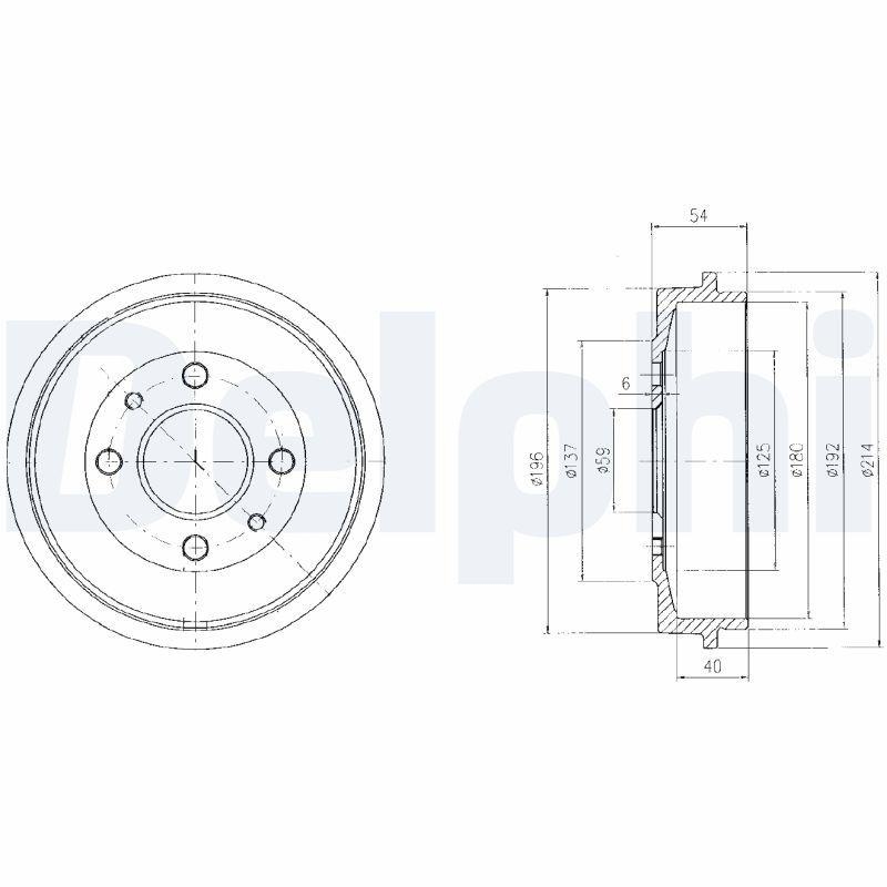 2x DELPHI Bremstrommel BF200