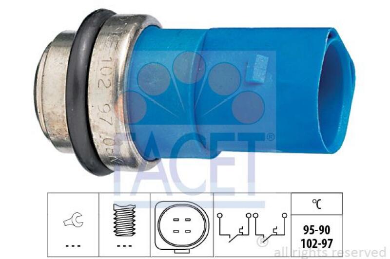 FACET Temperature Switch, radiator fan Made in Italy - OE Equivalent