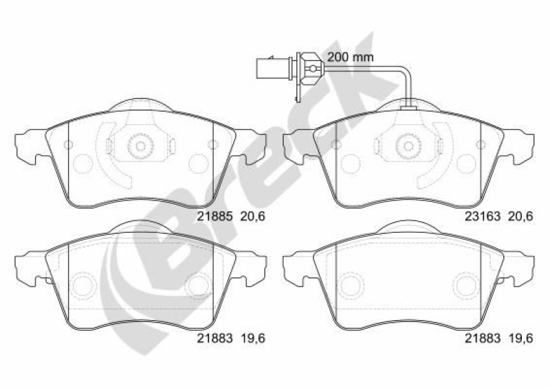 BRECK Brake Pad Set, disc brake