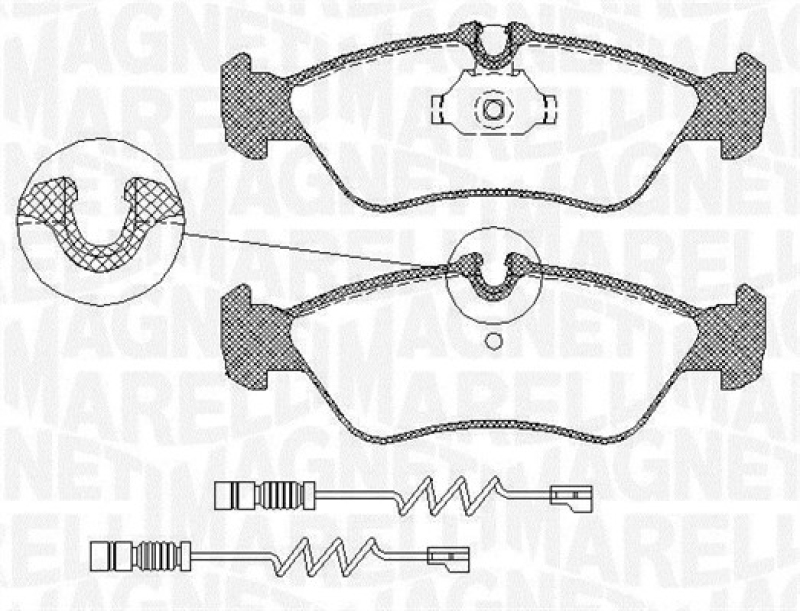 MAGNETI MARELLI Bremsbelagsatz, Scheibenbremse 363916060323