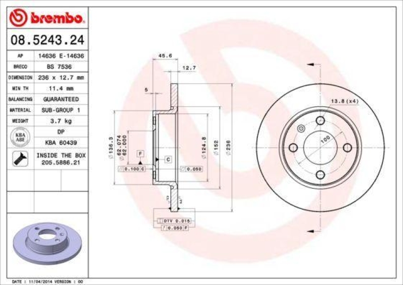 BREMBO BREMSSCHEIBEN + BREMBO BREMSBELÄGE