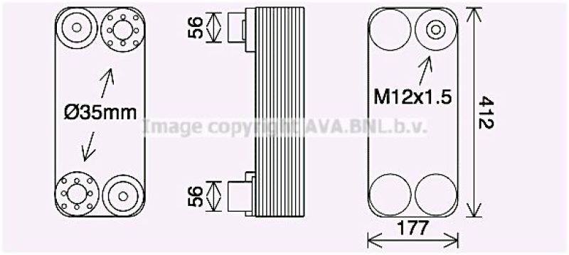 AVA QUALITY COOLING Oil Cooler, retarder