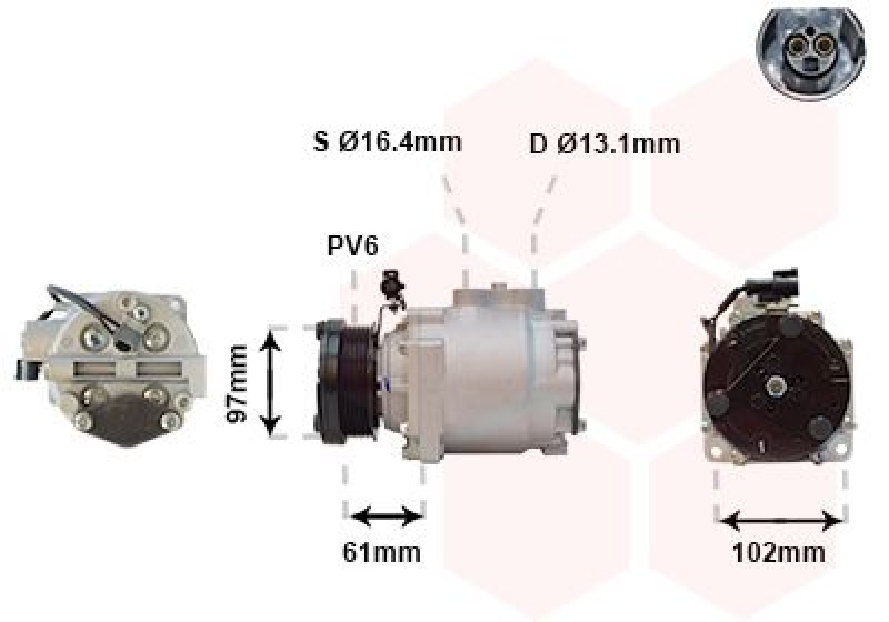 VAN WEZEL Compressor, air conditioning