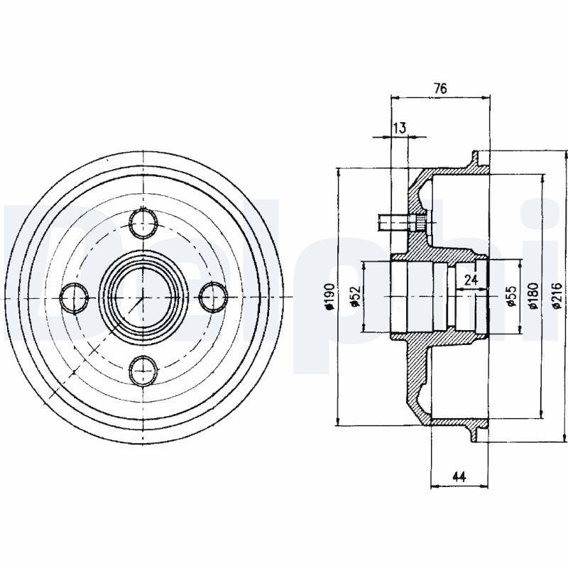 2x DELPHI Bremstrommel