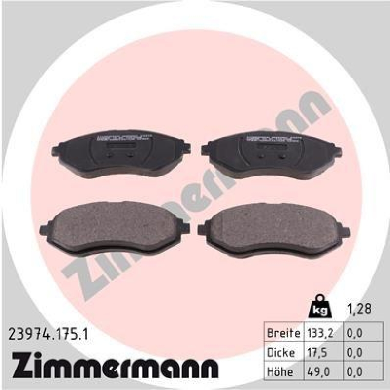 ZIMMERMANN Brake Pad Set, disc brake