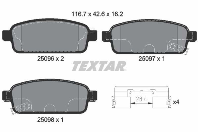 TEXTAR Brake Pad Set, disc brake Q+